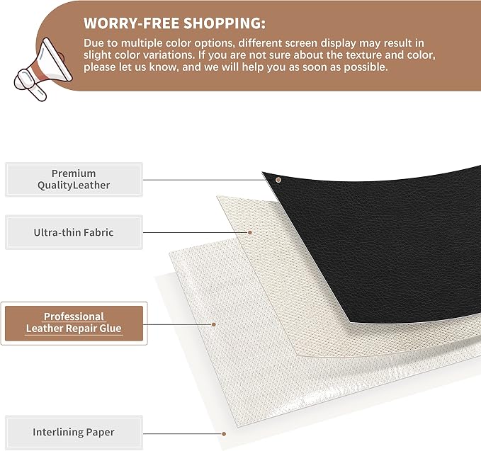 ONine Leather Repair Patch, Self-Adhesive Couch Patch，Multicolor Available - Image 2