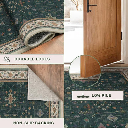 Dark Green Oushak Living Room Rug 10x12 - Image 7
