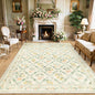 PLHXFR Area Rug 10x14 Living Room: Floral Washable Boho Carpet Beige Multi | by PLHXFRSoftAreaRugs