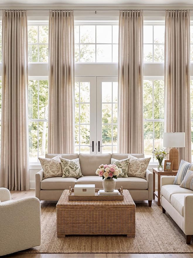Liz Pinch Pleated Linen Curtains Light Filtering Curtains - Image 9