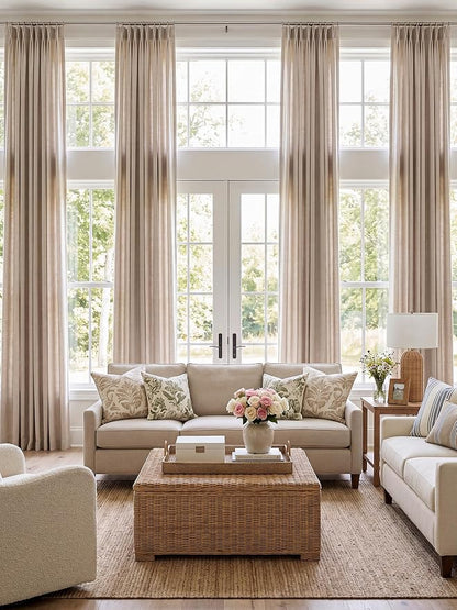 Liz Pinch Pleated Linen Curtains Light Filtering Curtains - Image 9
