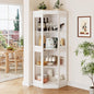 70''H Tall Corner Cabinet with Glass Doors, Farmhouse Storage Cabinet with 4 by ukaocai