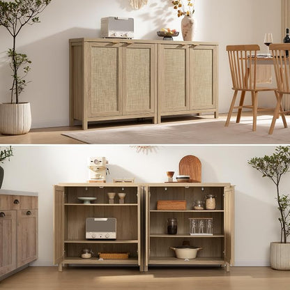 SICOTAS Rattan Sideboard Buffet Cabinet - Image 7