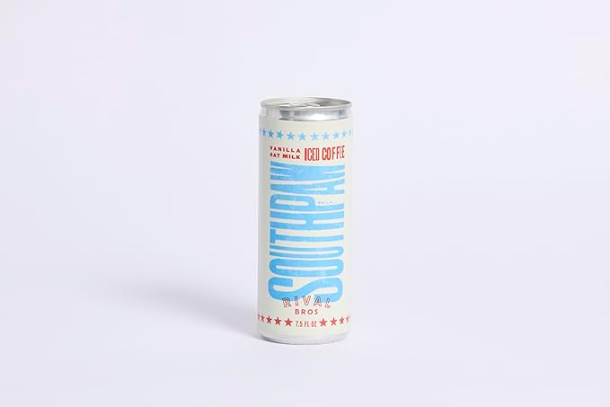 Rival Bros Southpaw Ready to Drink Iced Coffee, Vanilla Oat Milk Flavored, 7.5 Fl Oz, 12 Count, Perfect for On-the-Go, 100mg Caffeine, Easy to Drink Canned Coffee