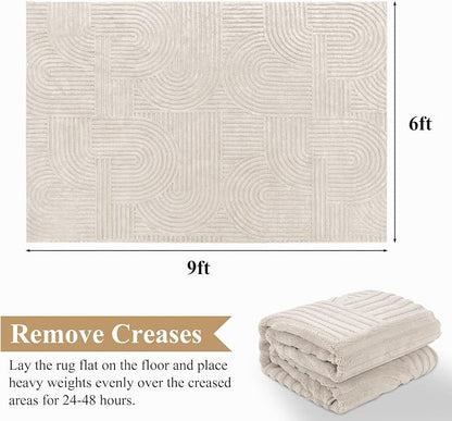 Pauwer 6x9 Area Rugs for Living Room, Modern Non Slip Washable Rug, Soft Fluffy - Image 2