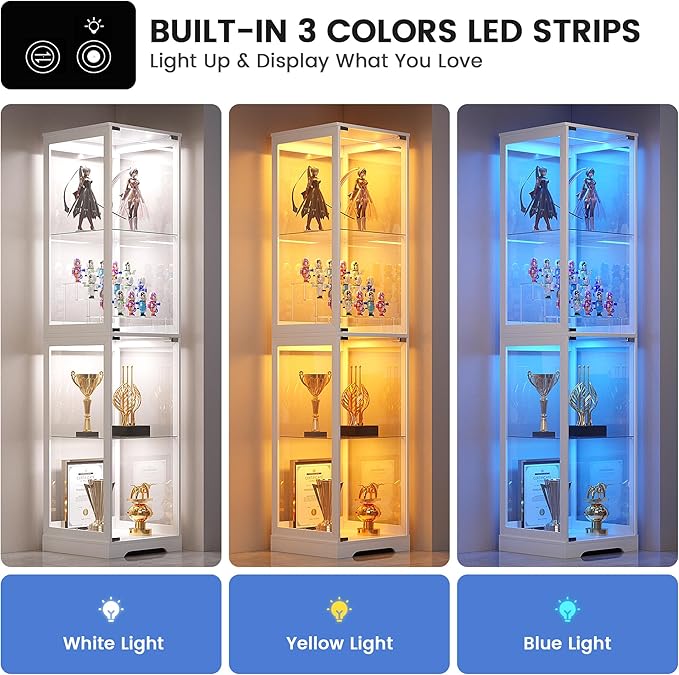 Glass Display Cabinet with Doors, Bookcase - Image 3