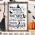 Halloween Stencils for Painting 11.7”x8.26” Reusable Halloween Stencil A4 Skeleton Witch Black Cats Draw Templates for Wood Signs Walls Windows Door Mat Fabrics