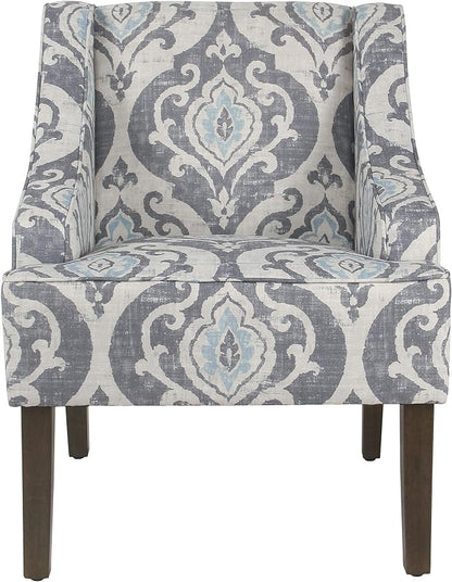 HomePop Velvet Swoop Arm Accent Chair, Suri Blue - Image 3