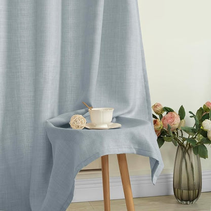 63 Inch Length Faux Linen Curtains - Image 8