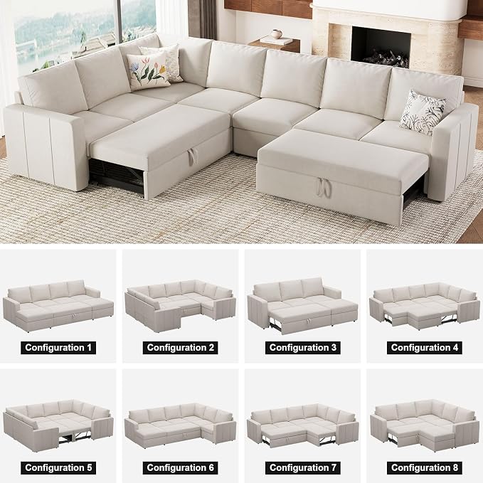 Belffin Modular Sectional Sleeper Sofa Bed - Image 7