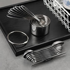 Measuring Cups and Spoons Set Stainless Steel Includes 8 Heavy Duty Measuring Cups 8 Double Sided Magnetic Measuring Spoons and 1 Leveler for Dry and Liquid Ingredients