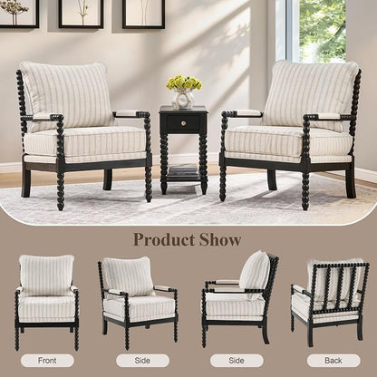 DUHOME Linen Fabric Spindle Accent Chair - Image 7