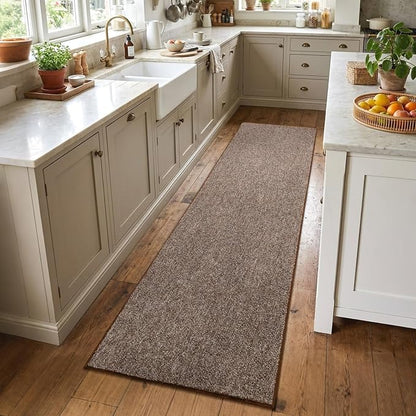 2x6 Coffee/White Runner Rug Washable Non-Slip by Unknown
