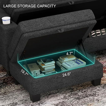 Belffin Standard Ottoman with Storage - Image 3