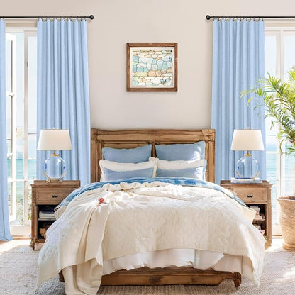 Light Blue Black Out Curtains 96 Inches Long - Image 2