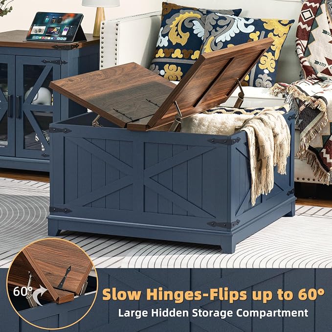 Joaxswe Farmhouse Coffee Table Set of 3, Furniture Set, Coffee Table - Image 5