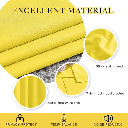 NICETOWN Bright Yellow Blackout Curtains 84 inch Long - Image 3