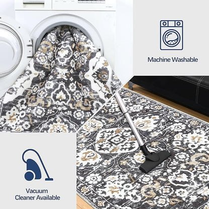 HEBE Hallway Runner Rug 2'8''x14', Washable Non Slip Kitchen Rug Runner | Soft - Image 5
