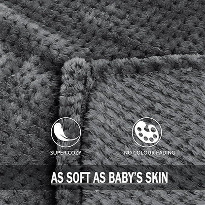 Exclusivo Mezcla Soft Waffle Fleece Bed Blanket King Size, Cozy Flannel - Image 8