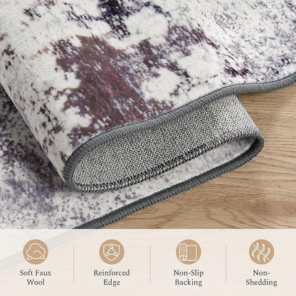 Rugflix 10x14 Area Rugs for Living Room, Washable Beige Grey Large Rug | - Image 7