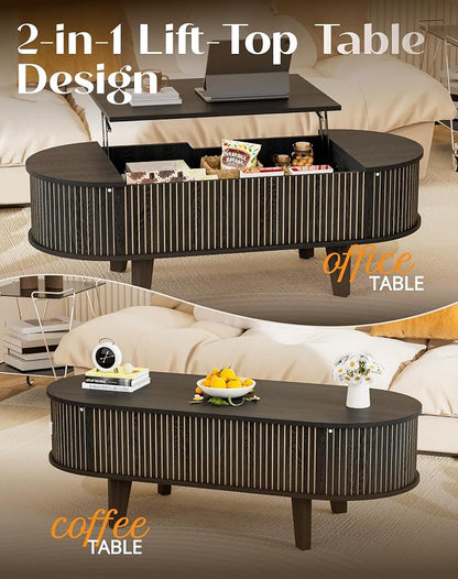 Oval Lift Top Coffee Table - Image 7