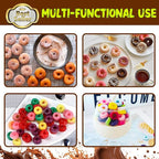 Donut Silicone Chocolate Molds, Mini Donut Pan Mold Gummy Candy Mold for Caramels Chocolate Ice Cube Jelly Truffles Pralines Ganache - 4 Pack
