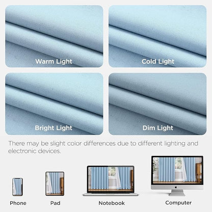 Joydeco Pleated Curtains for Living Room Bedroom, Linen Drapes 90 inch Length 2 - Image 8