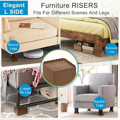 Bed Risers 1 inch, 2 inch, 3 inch, 4 inch Heavy Duty, Adjustable Furniture Riser - Image 3