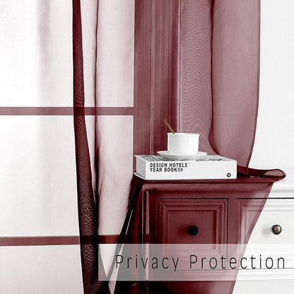 Sheer Curtains, Sheer Curtains 63 inch Length 2 Panels Set, Rod Pocket Voile - Image 2