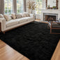 9x12 Ft Large Shag Black Rug for Living Room, Ultra Soft Fluffy Furry Area Rugs by Cuzwlovita