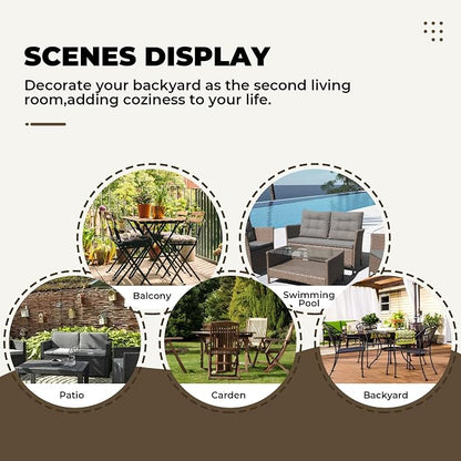 DANGHOOGY Wicker Chair Cushions, Waterproof Outdoor Loveseat Cushions - Image 7