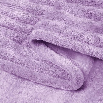 BEDELITE Ribbed Jacquard Lavender Fleece Twin Blanket - Image 6