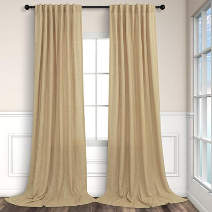 Burlap Color Curtains 84 Inch Length by Pitalk