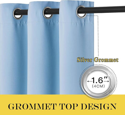 NICETOWN Blue Room Divider Curtains 100 inches Wide Curtains, Grommet Thermal - Image 5
