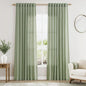 Nanspringt Light Sage Linen Semi Sheer Curtains 80 Inch Length by Nanspring