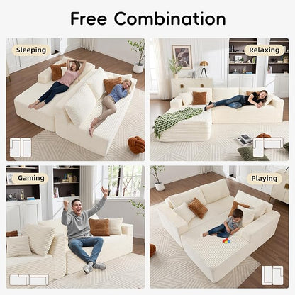 Opiesit 108" Boneless Couches for Living Room, Modular Sectional Sofa - Image 5