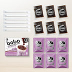 J WAY Instant Boba Bubble Pearl Taro Milk Tea Kit with Authentic Brown Sugar Tapioca Boba, Ready in Under One Minute, Paper Straws Included - 6 Servings