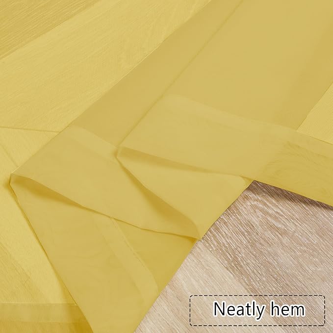 Chyhomenyc Mustard Yellow Sheer Valances - Image 8