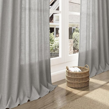 Light Gray Linen Curtains 108 Inches Long - Image 5