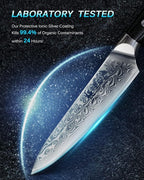 KYOKU Gin Series 5" Utility Kitchen Knife, Japanese VG10 Damascus Stainless Steel Knife with Silver Ion Blade G10 Handle Mosaic Pin, All Purpose Professional for Meat Veg and Fruit