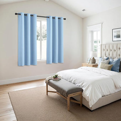 MIULEE Blackout Curtains for Bedroom 2 Panels 40 x 54 Inch Long Sky Blue | - Image 6