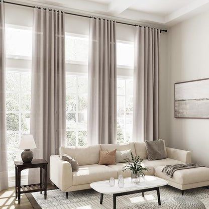 Brownish Grey Linen Curtains 120 Inch Extra Long - Image 7