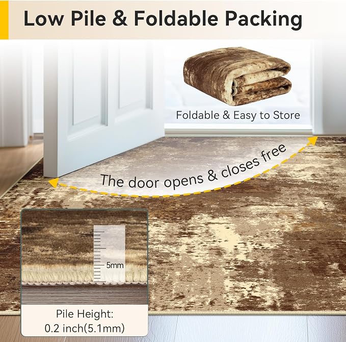 RELEANY Washable 8'x10' Abstract Area Rug - Image 6