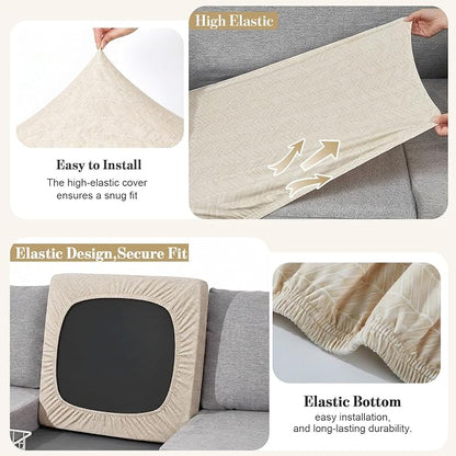 8Pcs Patio Cushion Covers Stretch Outdoor Furniture Protector Slipcovers | - Image 5
