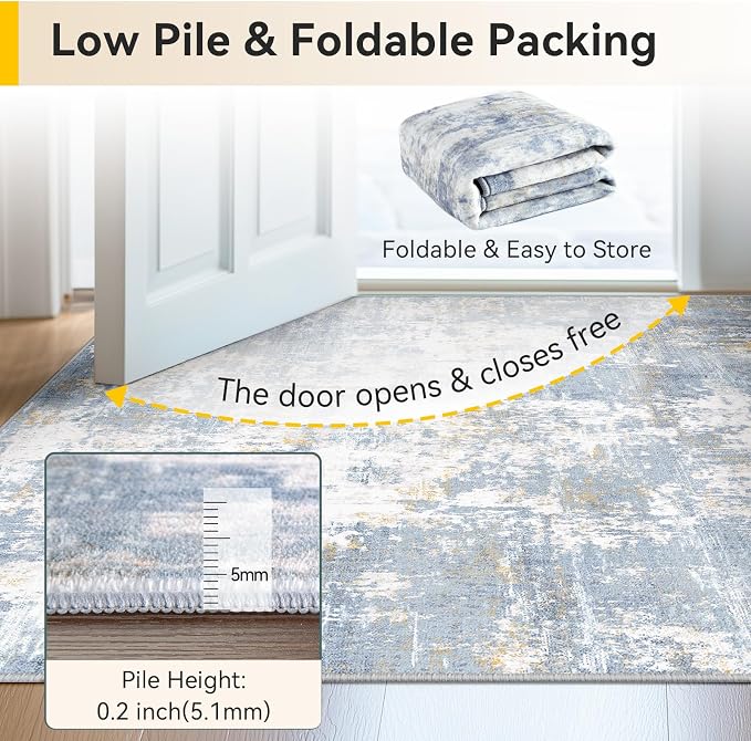 RELEANY Washable 6'x9' Abstract Area Rug - Image 8