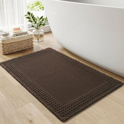 RESARE Waffle Bath Mat for Bathroom Non Slip Bathroom Rugs 24x36 Dark Brown | by Resare