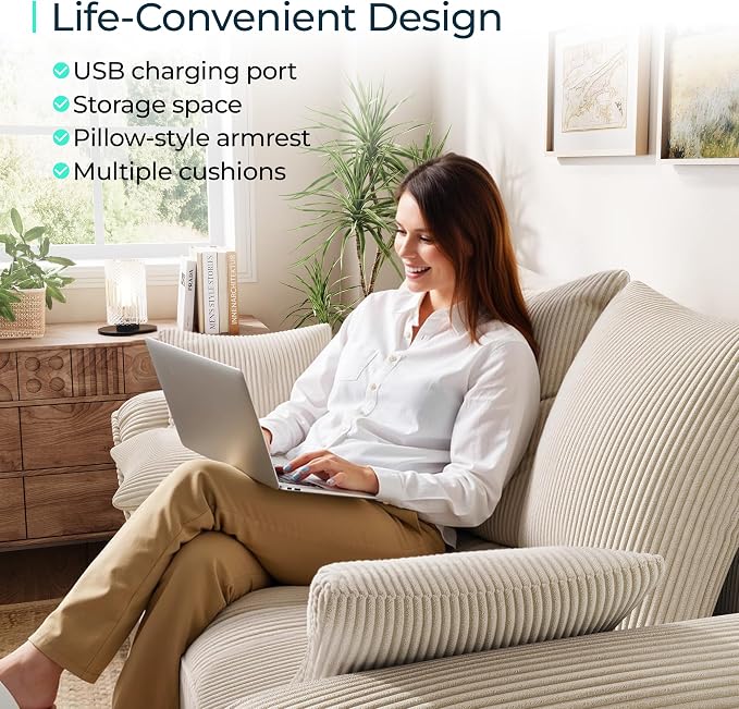 LINSY HOME 90.5'' Sectional Sleeper Sofa - Image 5