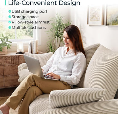 LINSY HOME 90.5'' Sectional Sleeper Sofa - Image 5