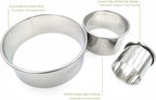 9 Piece Extra Large Chef Grade Plain Round Pastry/Cookie Cutter Set - Extra Thick Premium 18/8 304 Stainless Steel - Marked Size for Professional Chefs and Ambitious Home Cooks