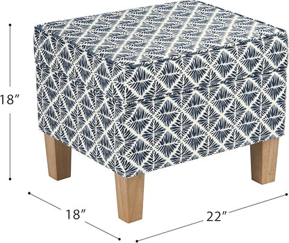 HomePop Home Decor |Upholstered Modern Rectangular Storage Ottoman | Hinged Lid - Image 3